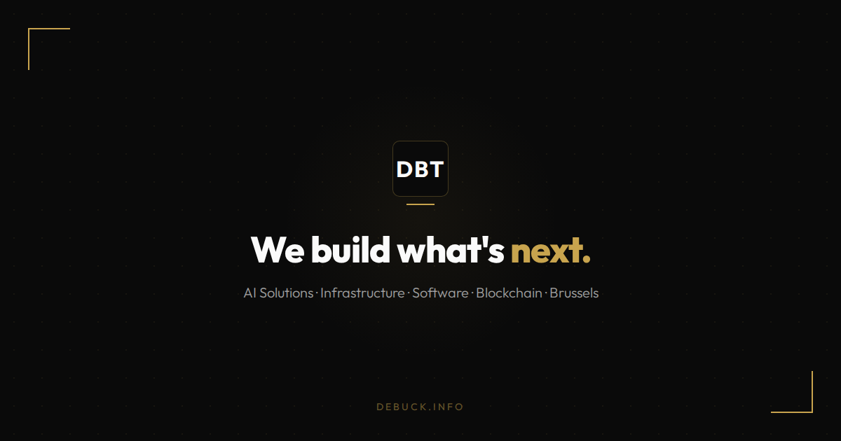 De Buck Technologies SRL — We build what's next.